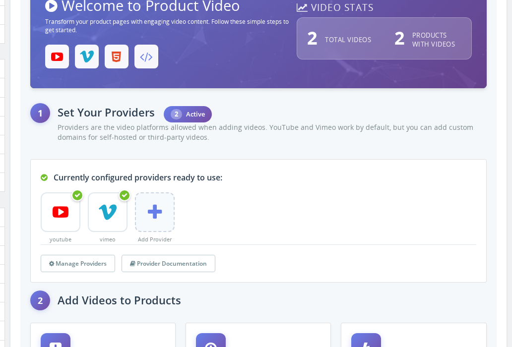 Product Video — Module overview showing video management interface for PrestaShop products